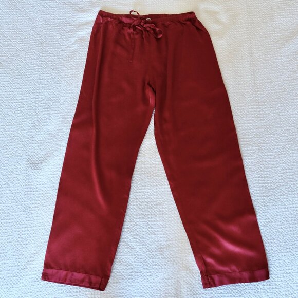 LILYSILK 100% Mulberry Silk Red Pajamas Long Sleeves Pants Set - Picture 10 of 16